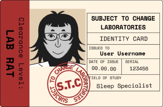 Subject to Change Laboratories lab-rat identity card