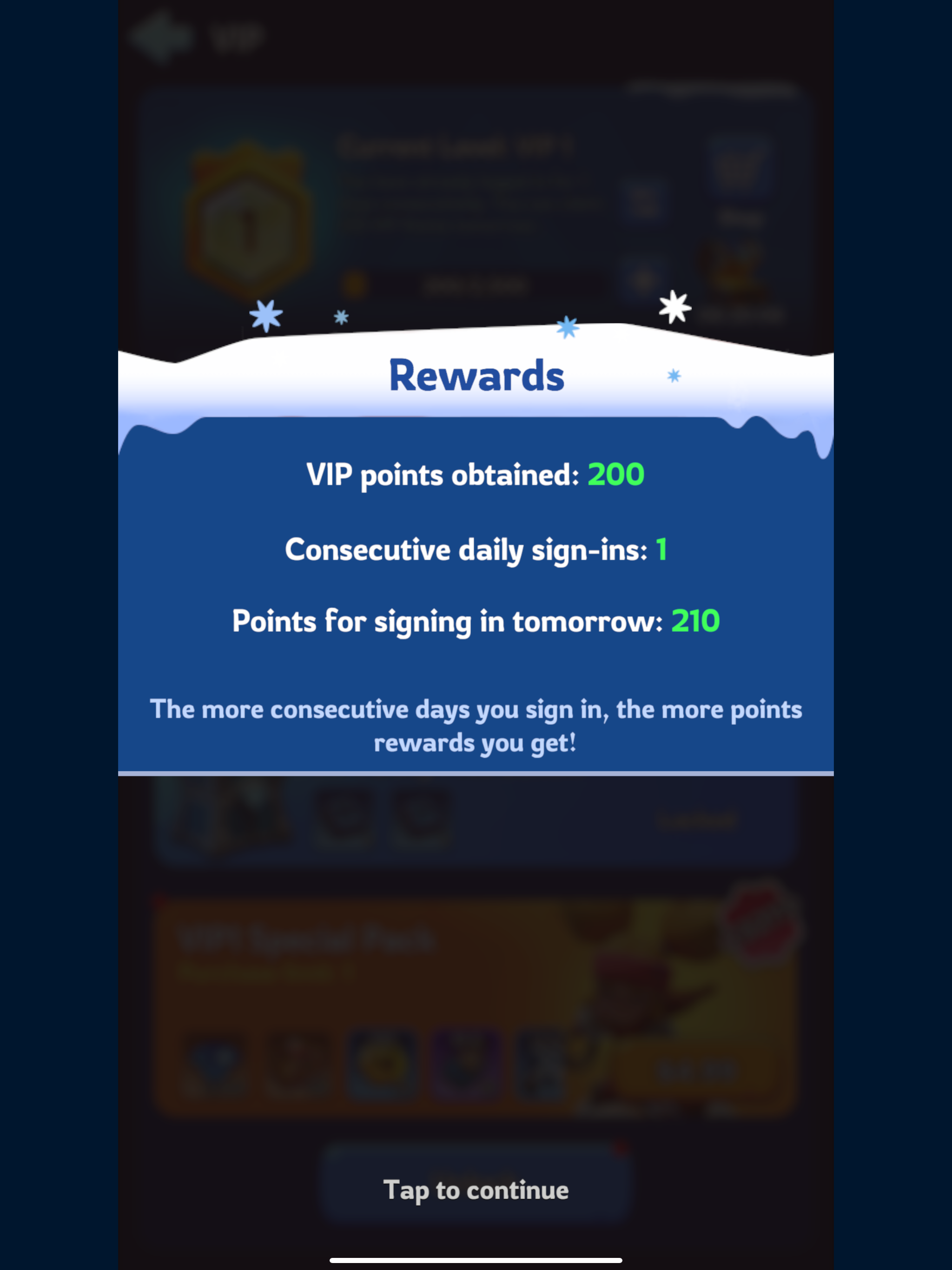 A Whiteout Survival daily sign-in reward.