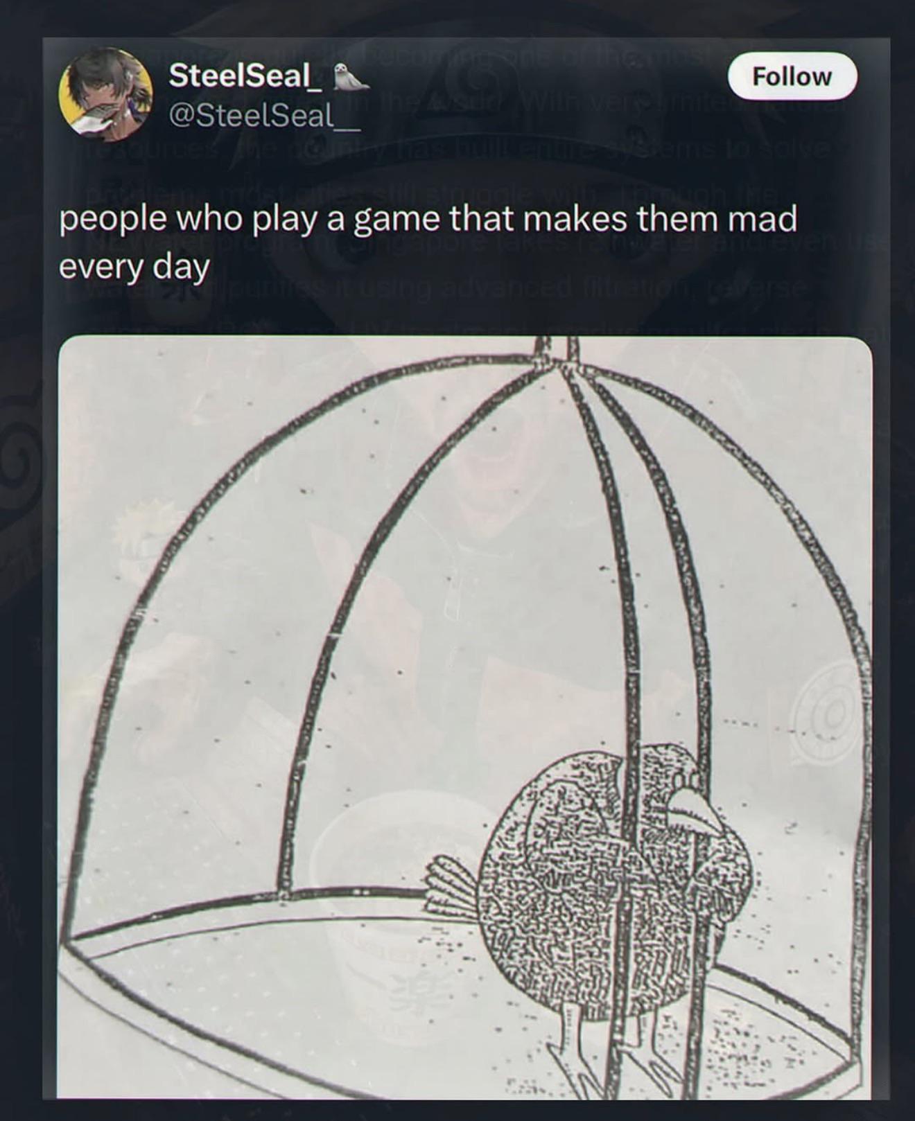 A social-media post debating personal accountability and spending in free-to-play games.
