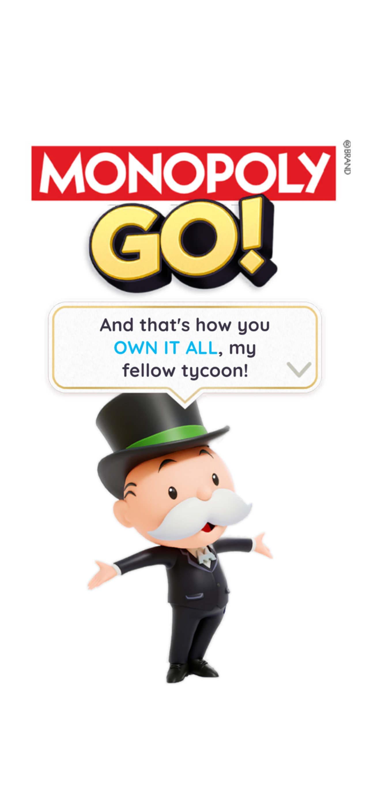 Mr. Monopoly, the game’s tycoon mascot, delivering one of his in-game lines.