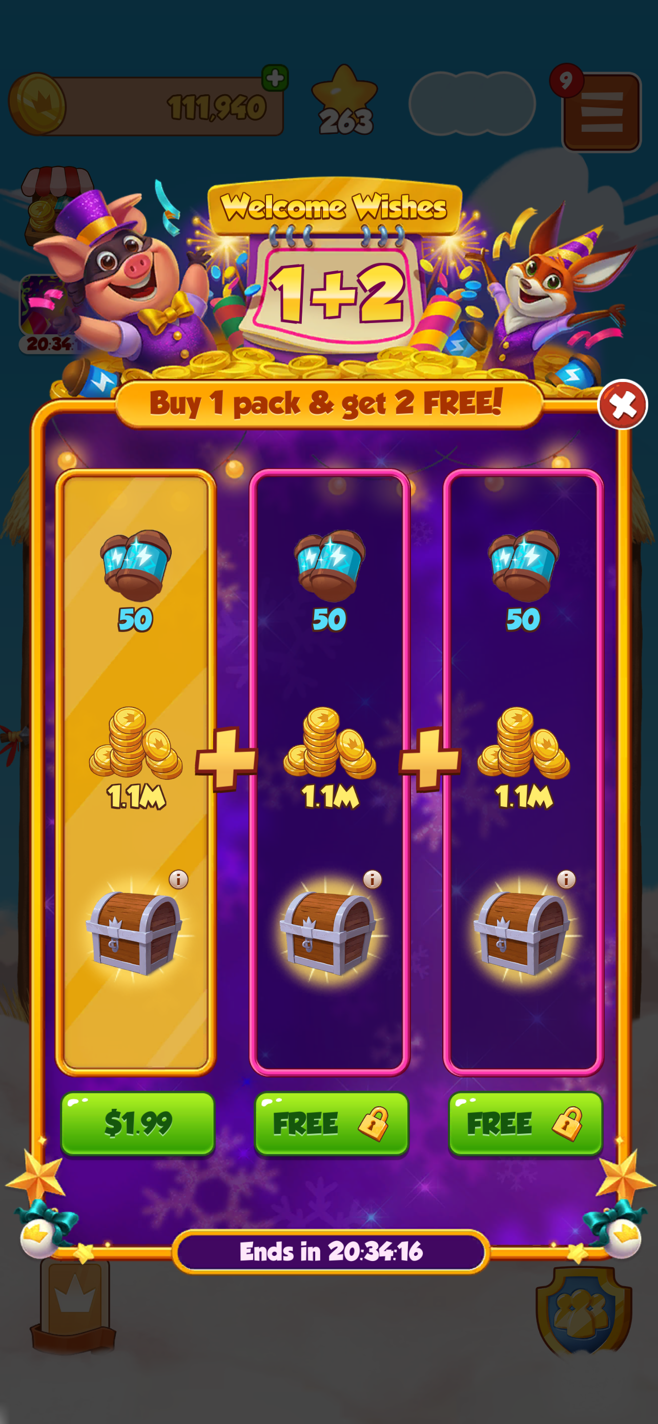 A Coin Master discounted starter bundle.